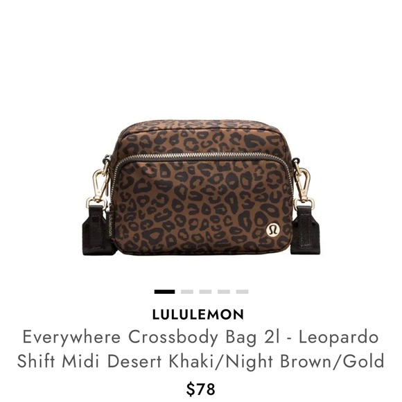 Lululemon Desert Khaki Leopard Crossbody Bag with matching card holder - Picture 1 of 11